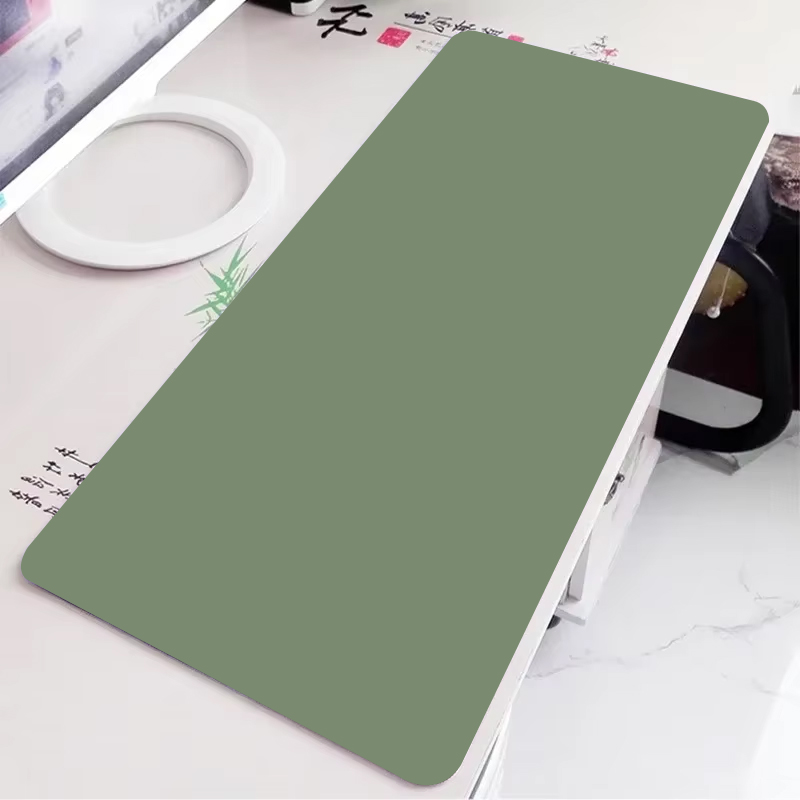 Gaming Mouse Pad Xl - Solides grünes Gaming-Mauspad, großes einfaches Gaming-Tastatur-Mauspad,