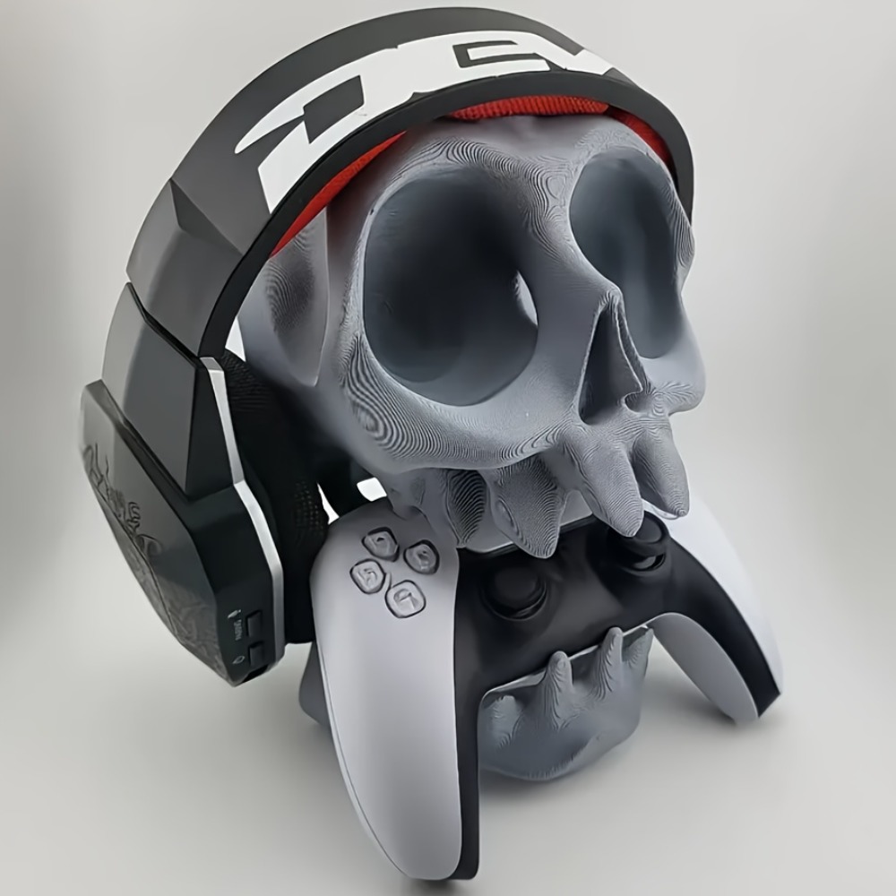 Gaming Accessories Sale - Totenkopf-förmiger Controller-Ständer Kopfhörerhalter 2-in-1 Gaming-Zubehör Gotischer