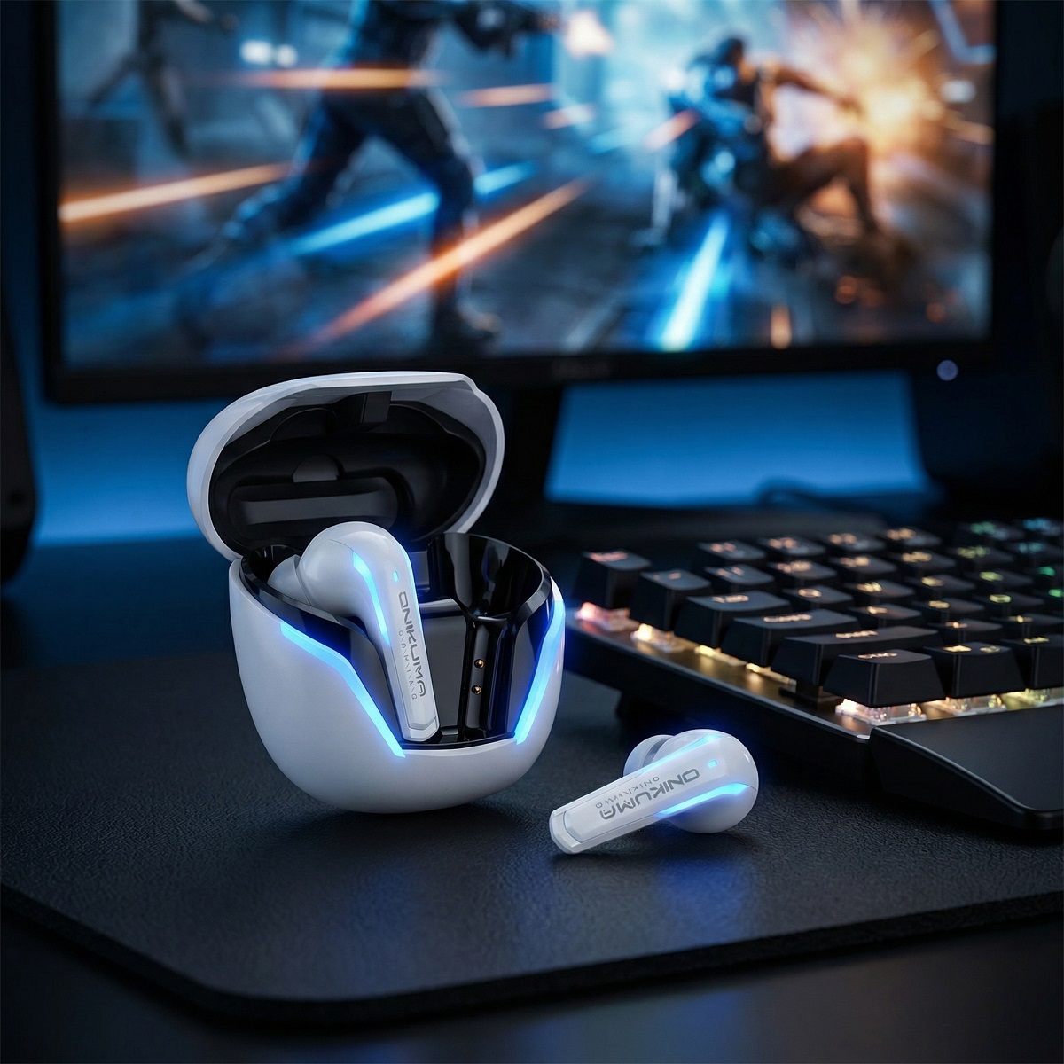 Gaming Accessories Monitor - ONIKUMA T27 Kabellose Gaming-Ohrhörer | ENC-Mikrofon,