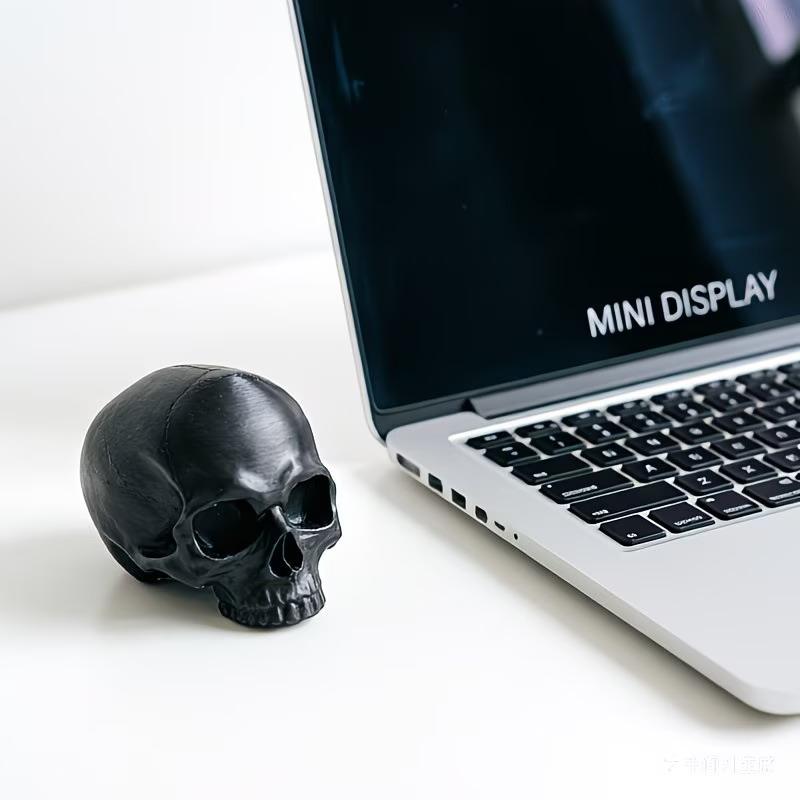 Gaming Accessories Monitor - Totenkopf-Monitor-Dekoration, Gotischer Stil Desktop-Ornament, Gaming-Raum Ambiente